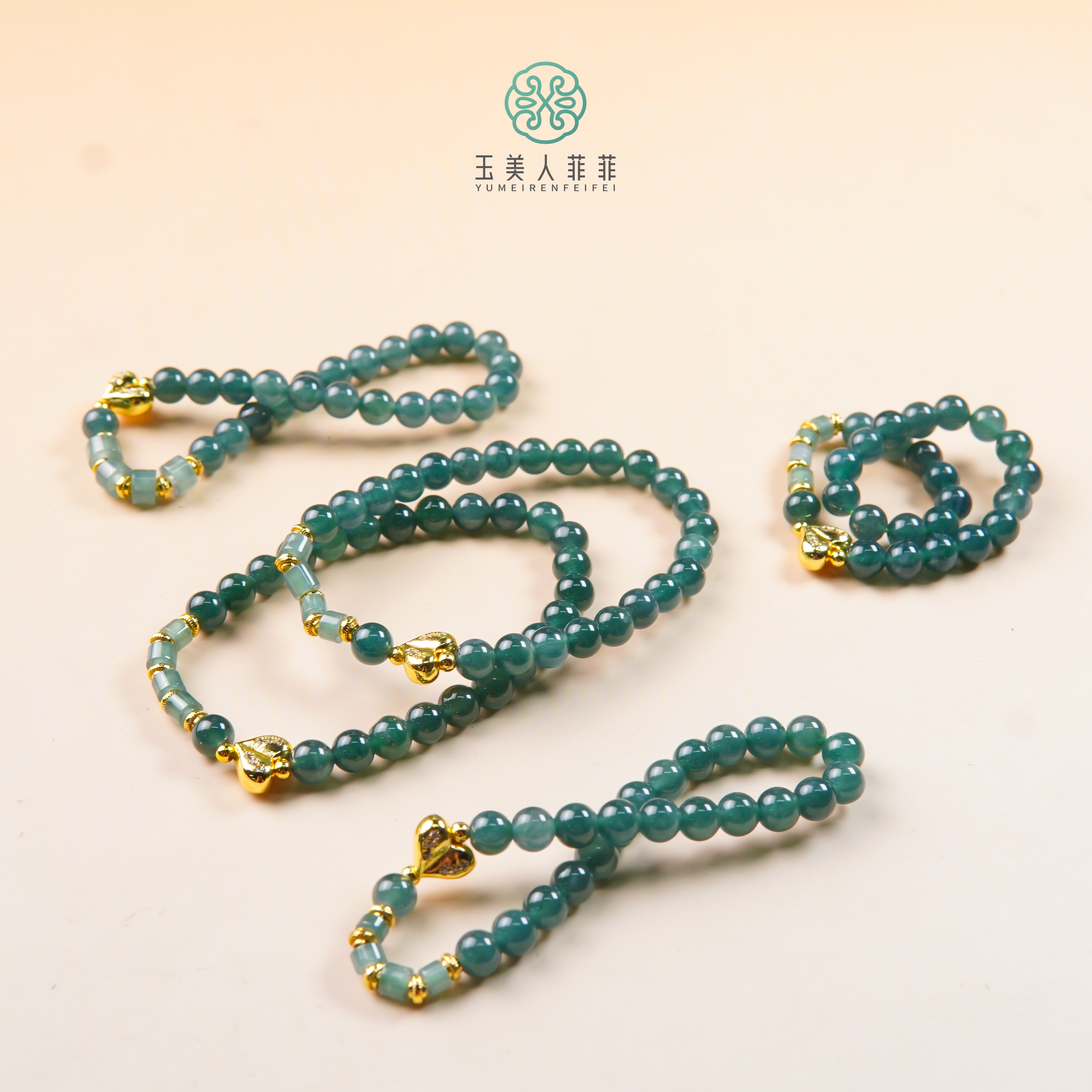 HD石惑珠宝~翡翠圆珠手串约6mm-多样性发一