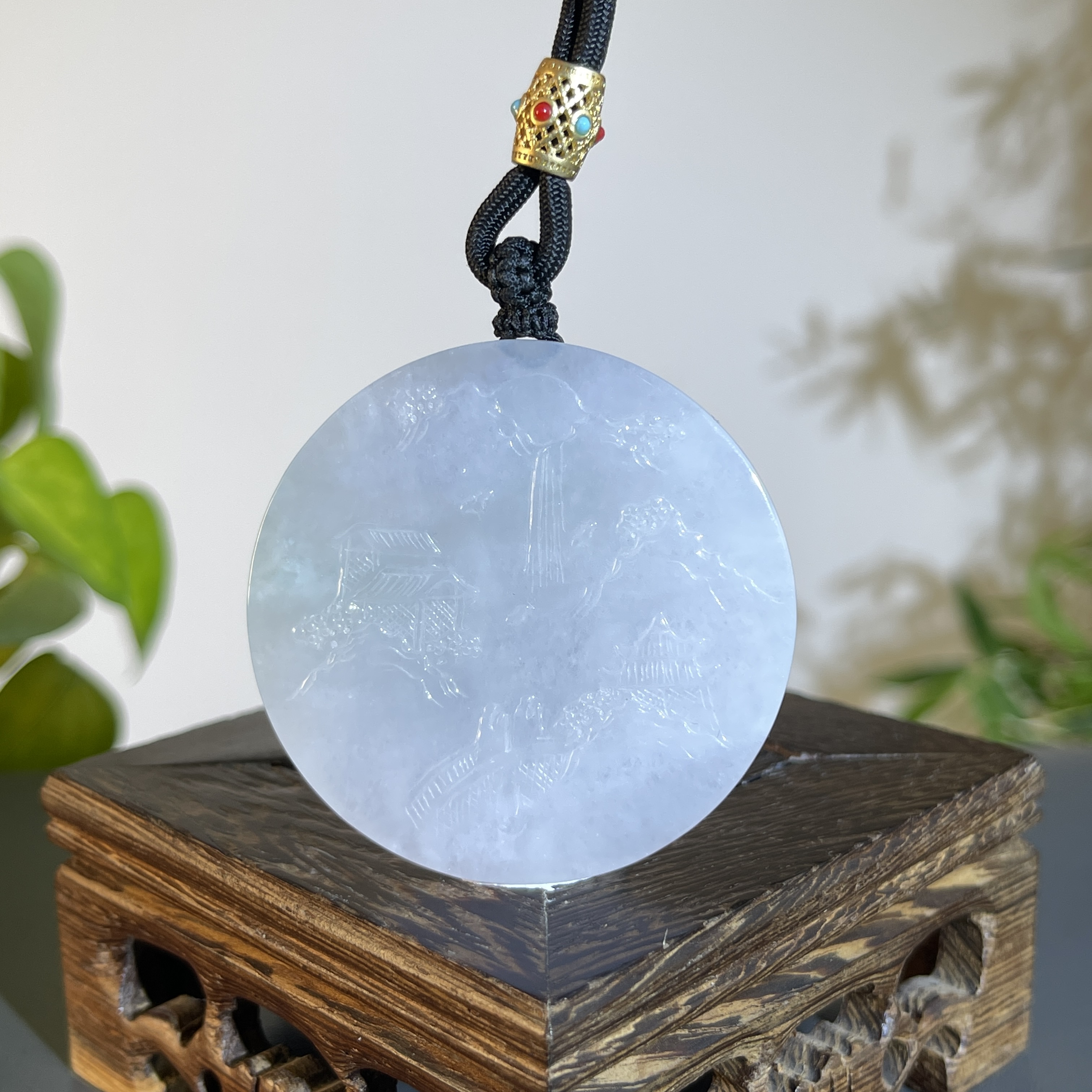 JXW12-85  天然缅甸A货翡翠 深山访友