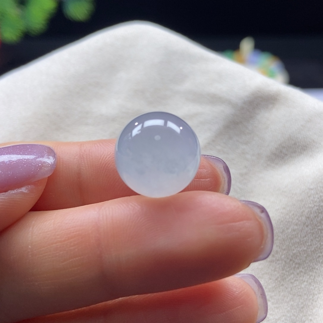 翡翠颈饰未镶嵌冰蓝圆珠14.1mm