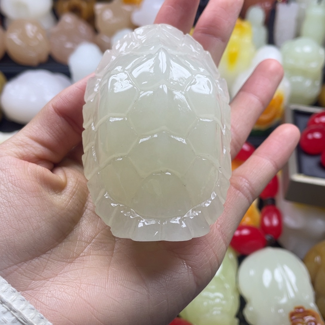 玉石雕刻把件 龟甲