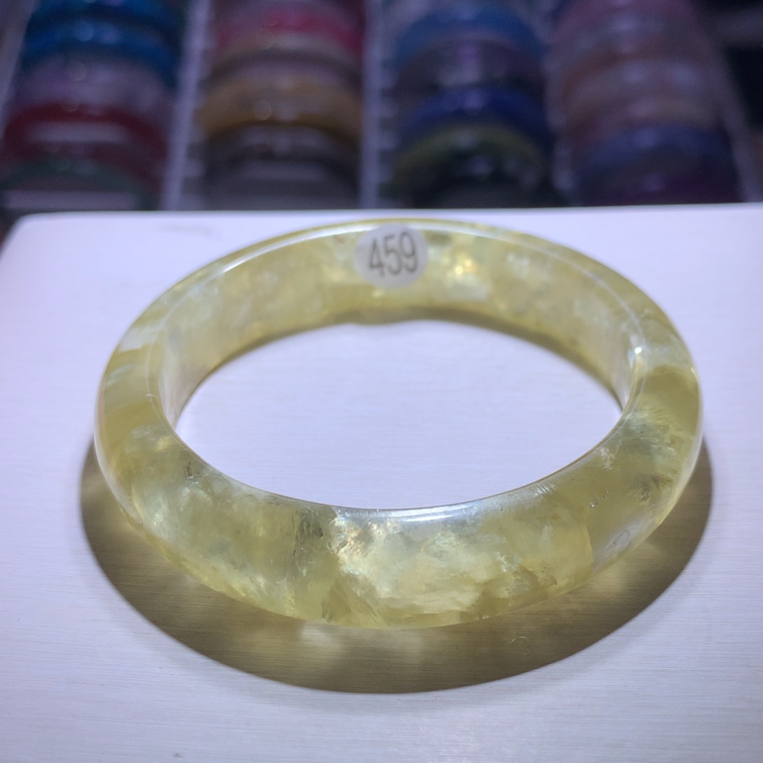 水晶银S925镶嵌手镯金祖母53.6圈459