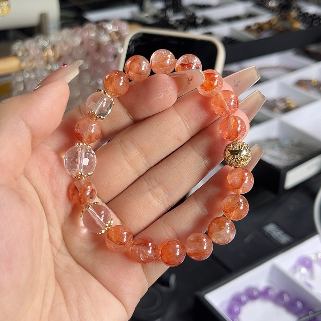 水晶手串未镶嵌胶花 9mm