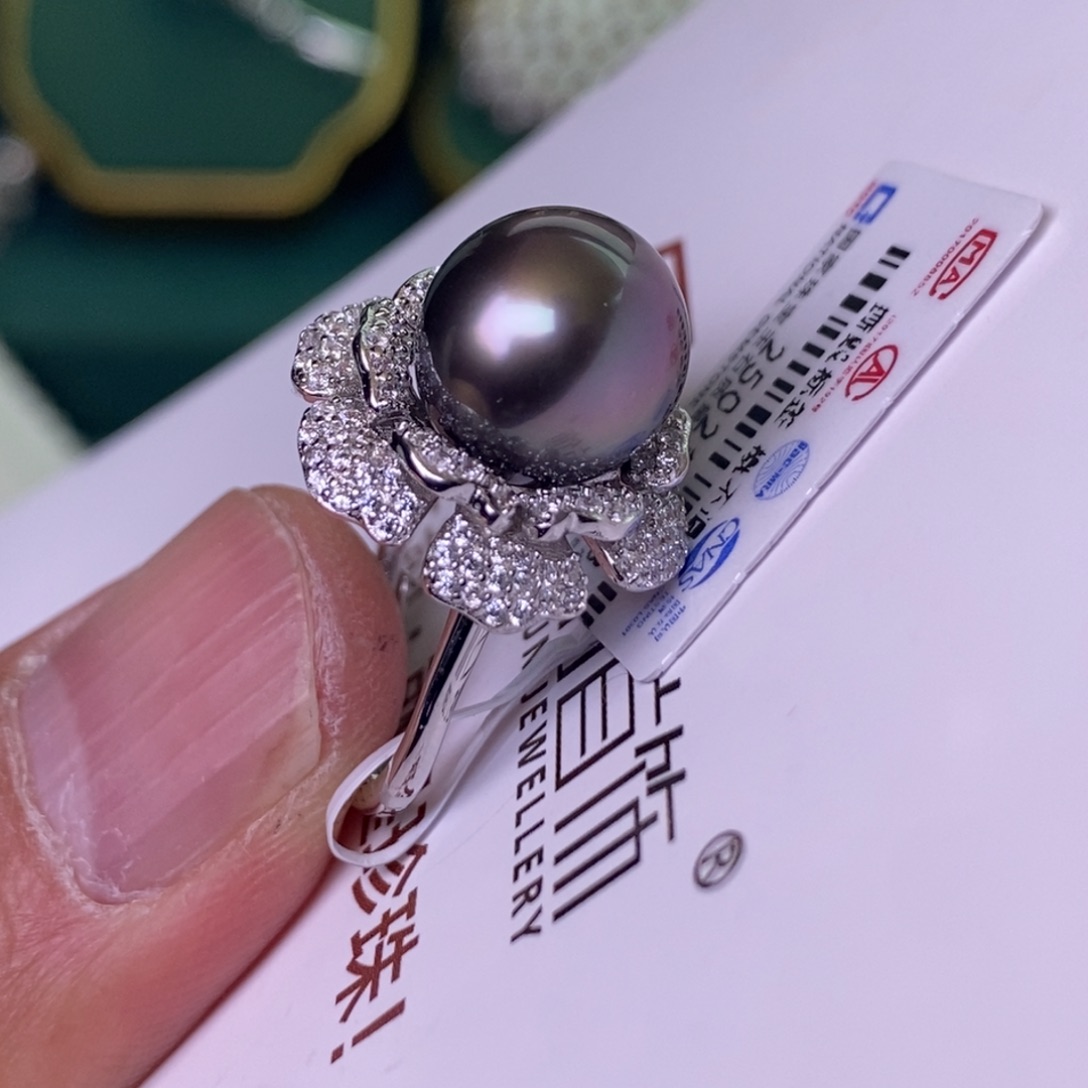 海水珍珠戒指银S925镶嵌