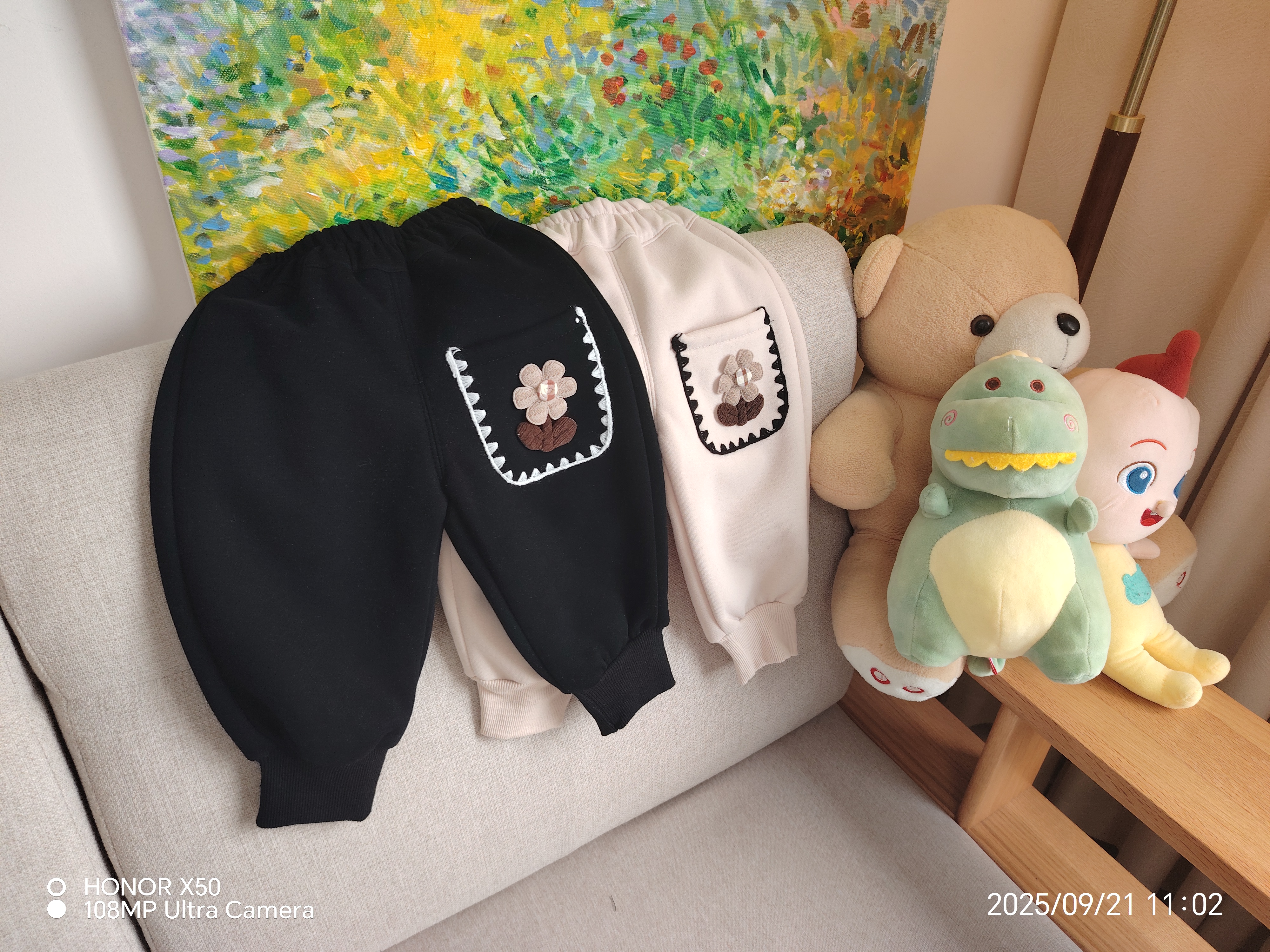 卡通风秋冬运动裤童裤长裤卡通松紧带休闲裤女