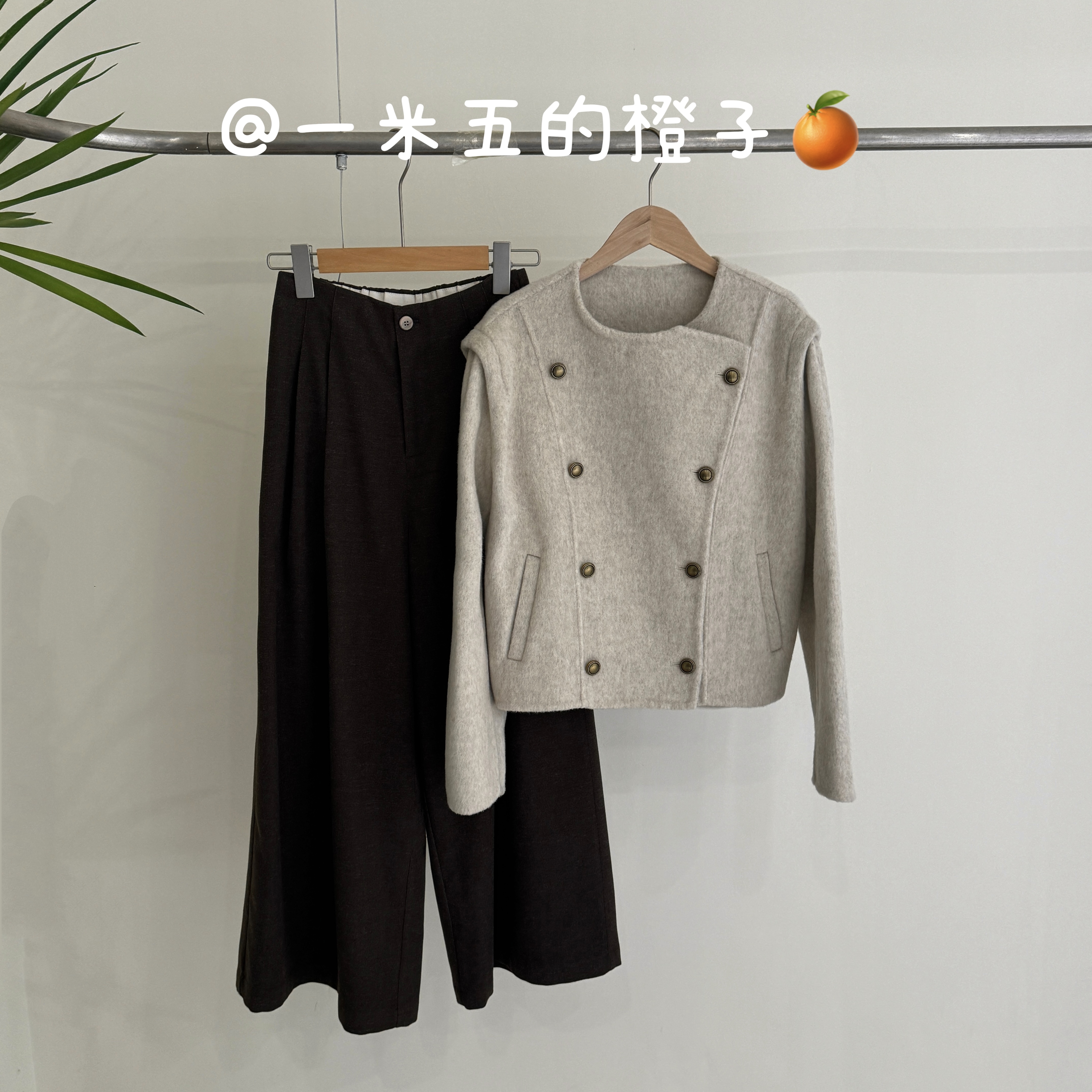 英伦风巨好看的双面呢羊毛大衣女秋冬新款小个子6210