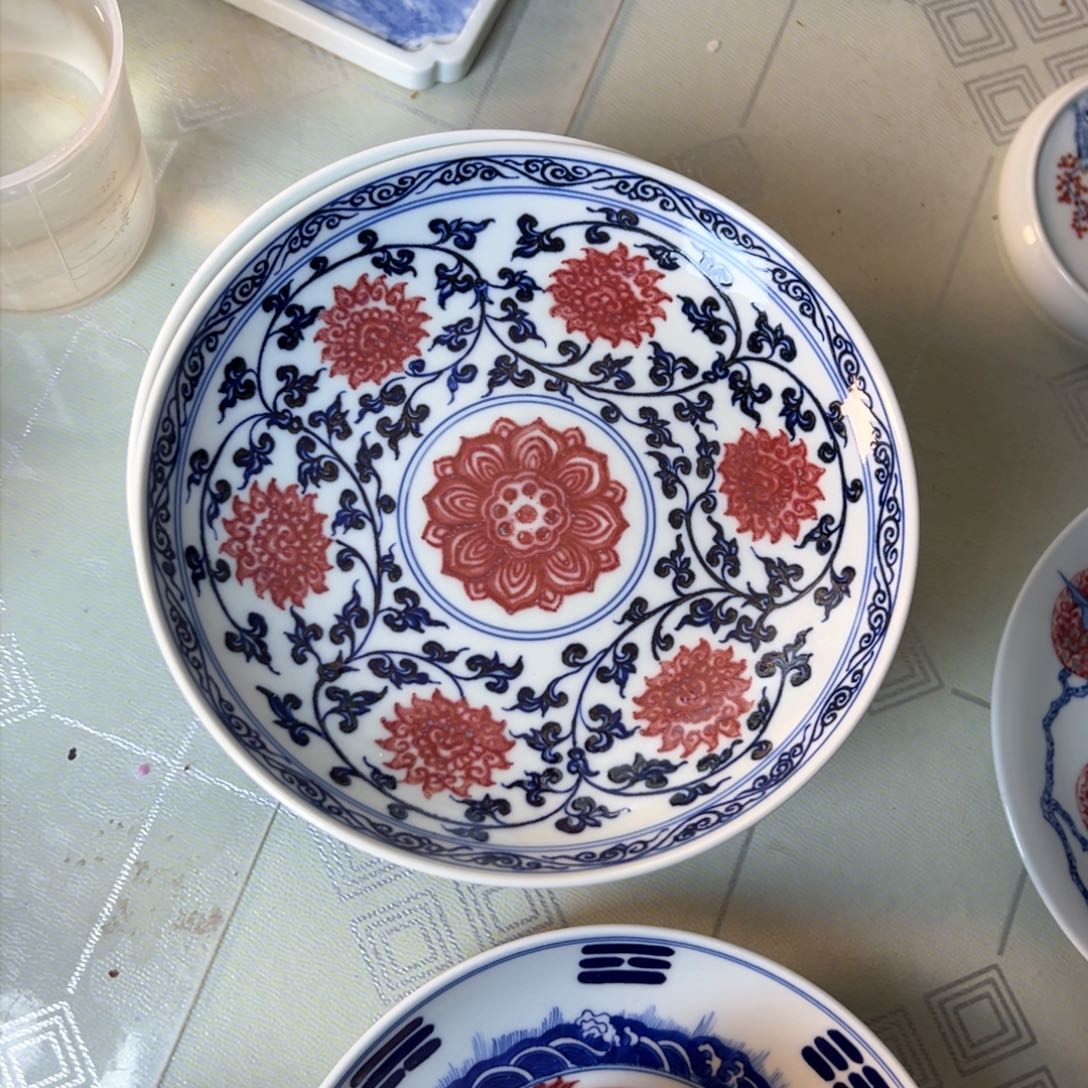 杯青花釉里红原矿