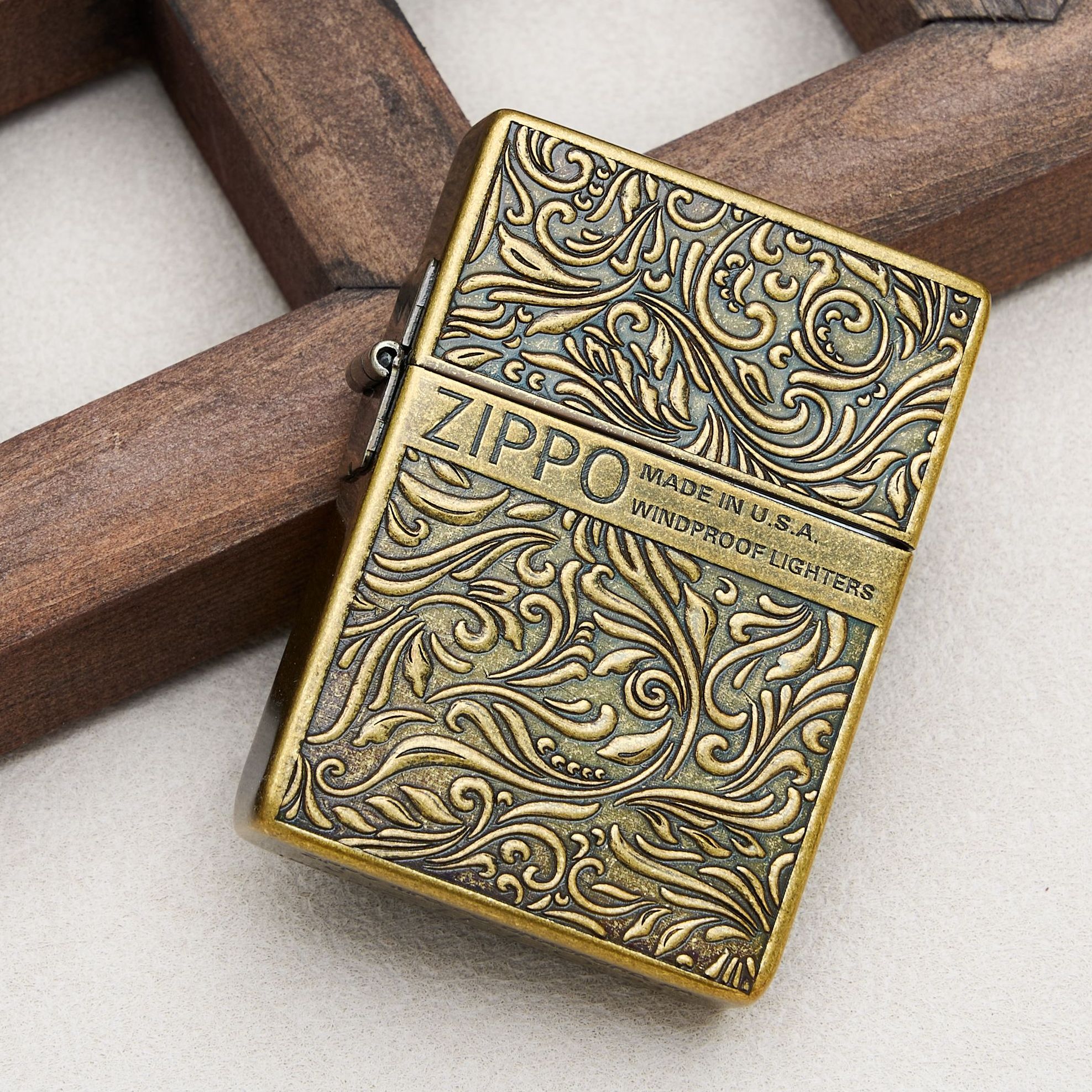ZIPPO/之宝打火机唐草中标1935.25古铜唐草双面打火机DYJ1男士