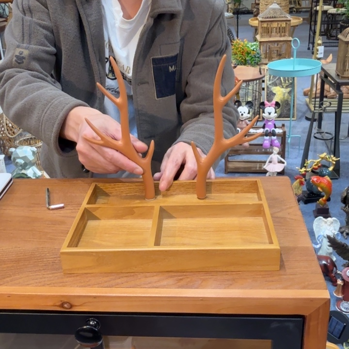 有机玻璃木质首饰架