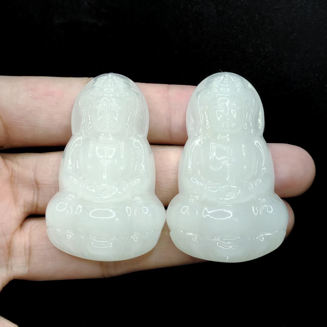 【老三珠宝】和田玉观音吊坠赠绳子J1【多样性发其一】约50-31-11mm