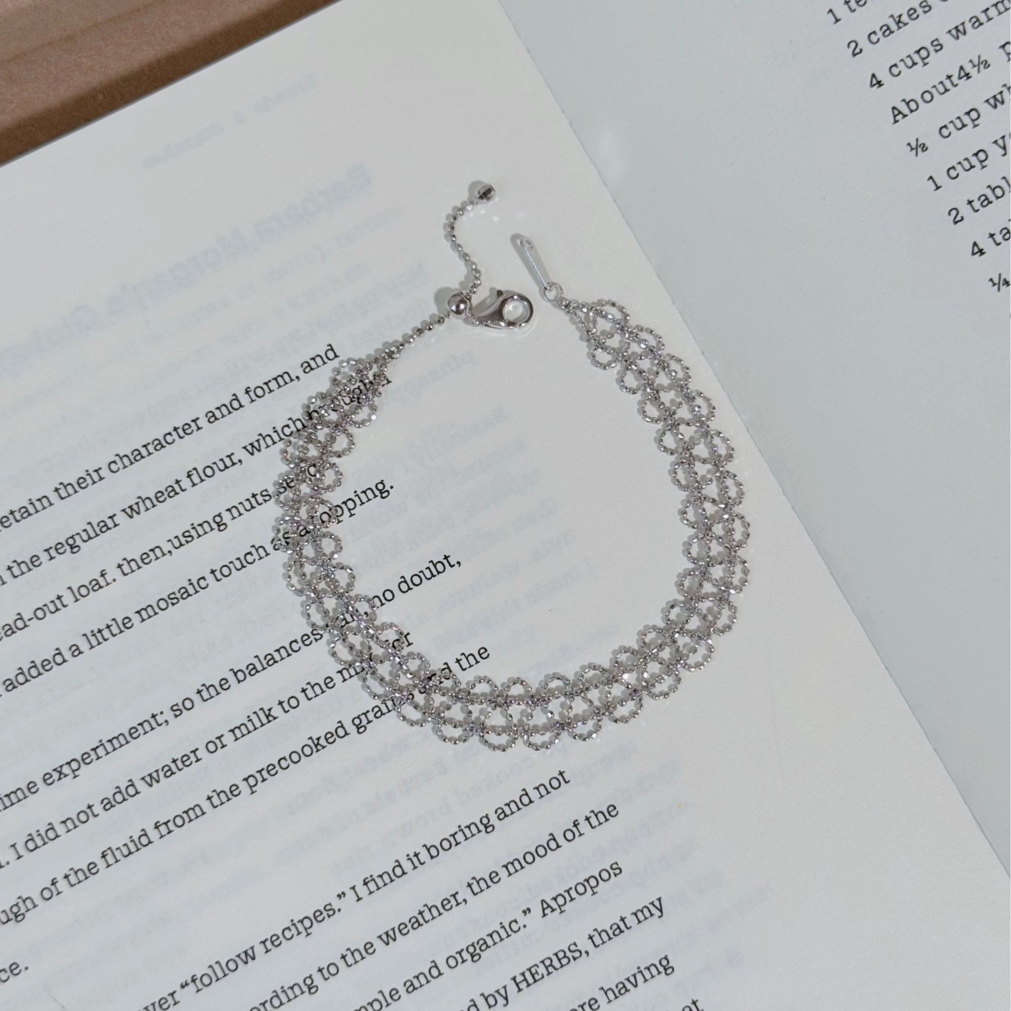 早兰 925银手链 【编织银蕾丝手链】S925银闪闪编织手链