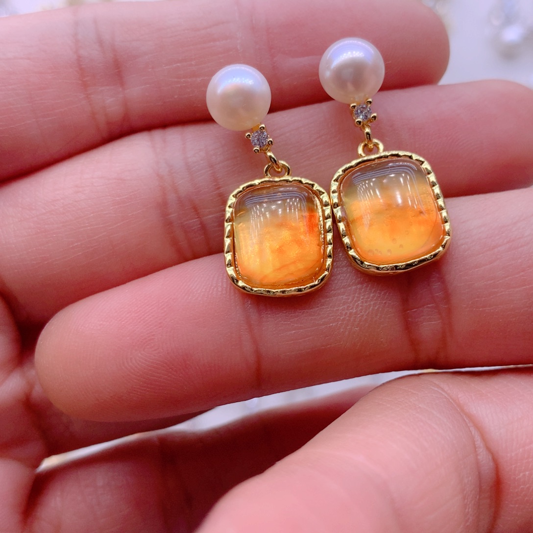 耳饰合金淡水珍珠