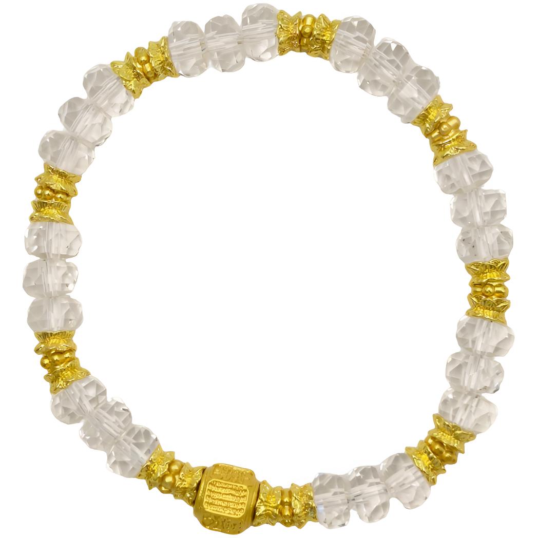 （库存处理）--高定珠宝白水晶切面设计款手串 S1215合金