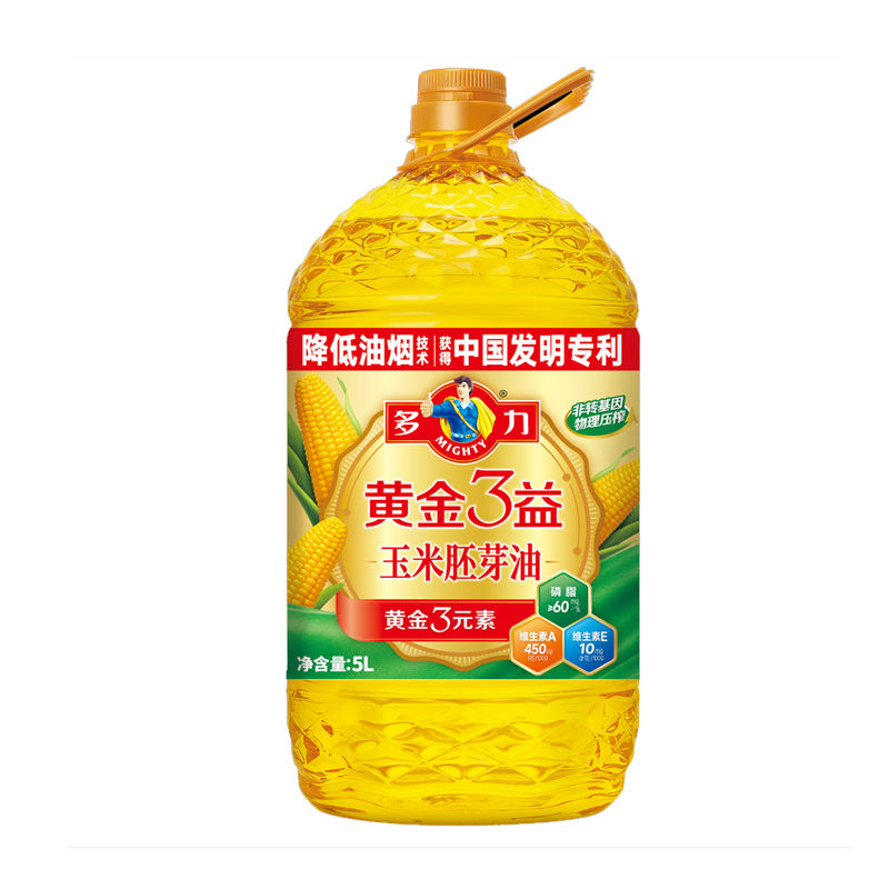 多力 黄金3益玉米油 非转基因 5L 新老包装随机