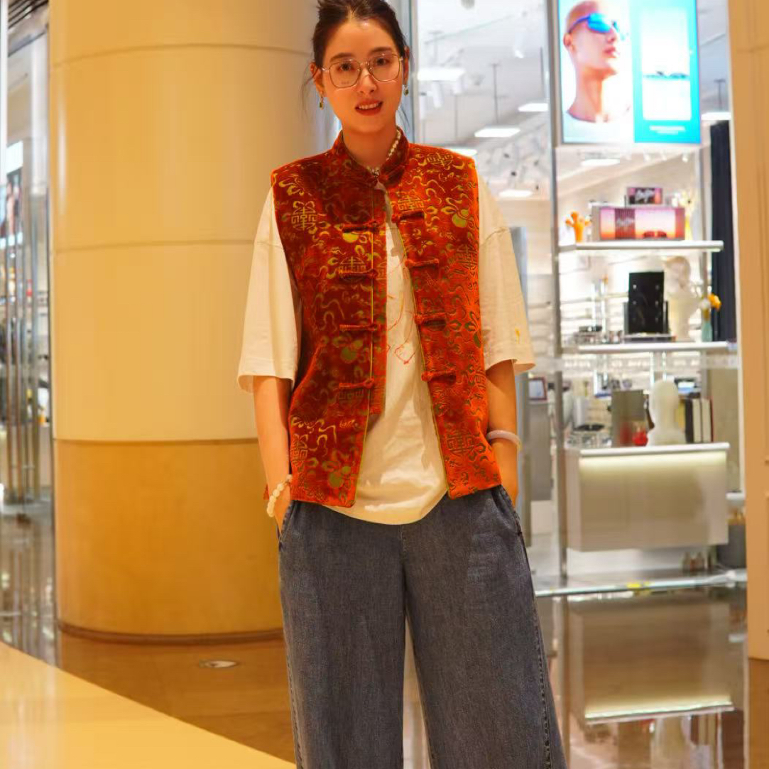 婉莹手工 | 漳绒马甲反绒