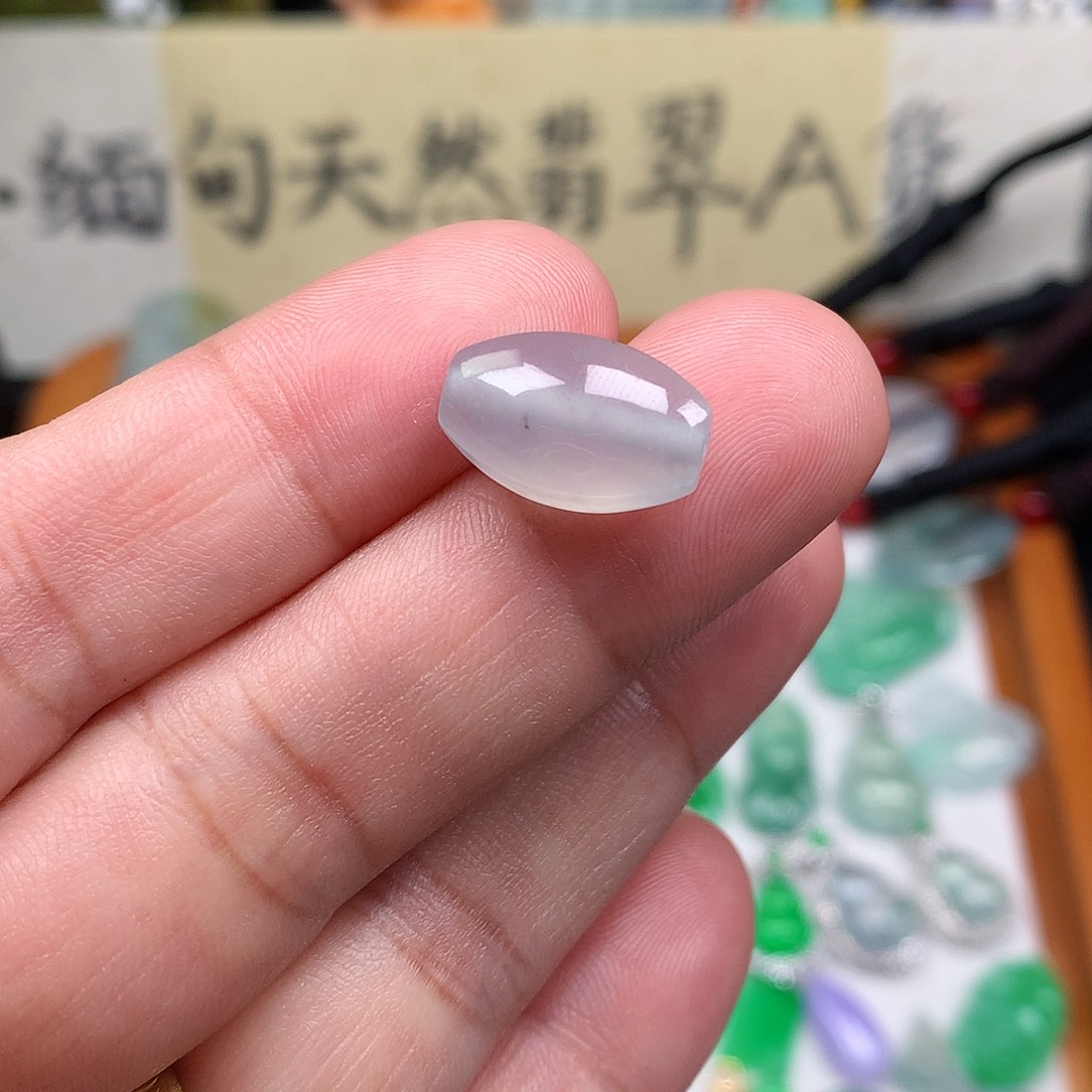 翡翠裸石缅甸天然A货翡翠冰种扁珠