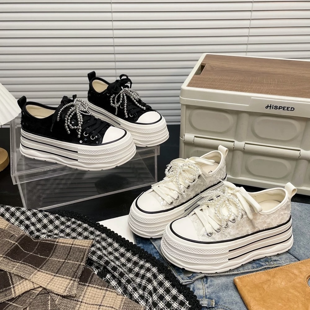 【WW】2025年新款小白鞋厚底增高学生百搭时尚女鞋