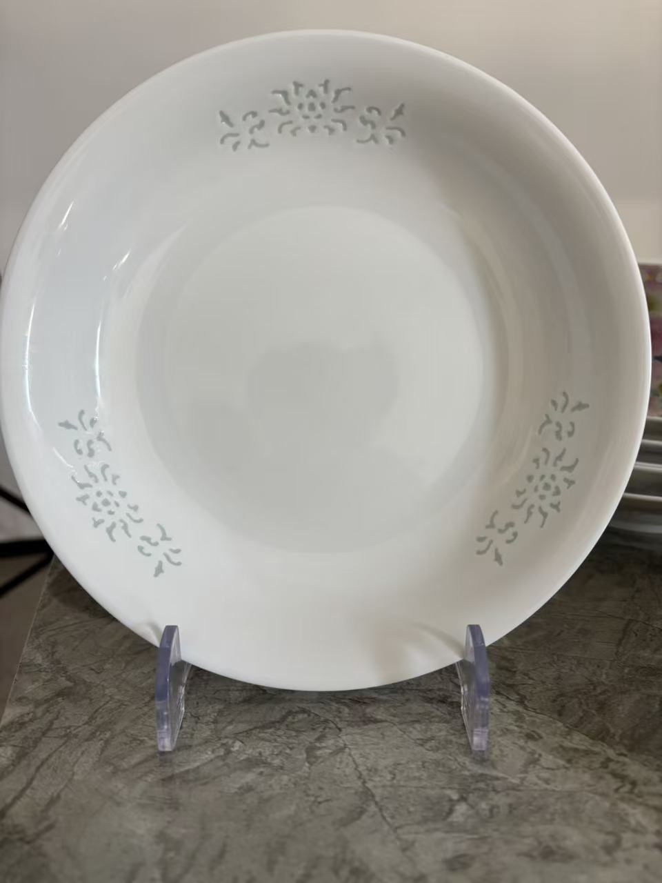 景德镇正宗高温高白泥白瓷缠枝莲三开窗釉下彩中式碗盘碟