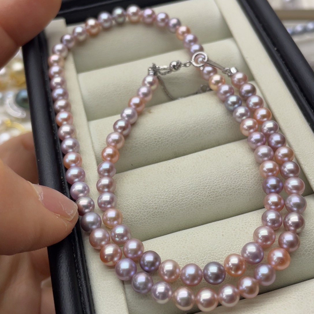 淡水珍珠项链银S925镶嵌