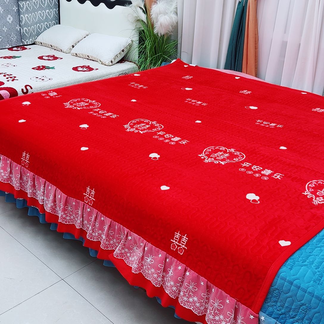 牛奶绒平安喜乐➕。2面床裙