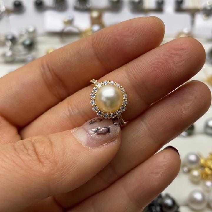 海水珍珠戒指银S925镶嵌
