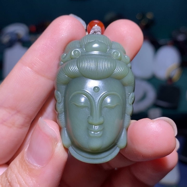 和田玉颈饰未镶嵌观音佛首