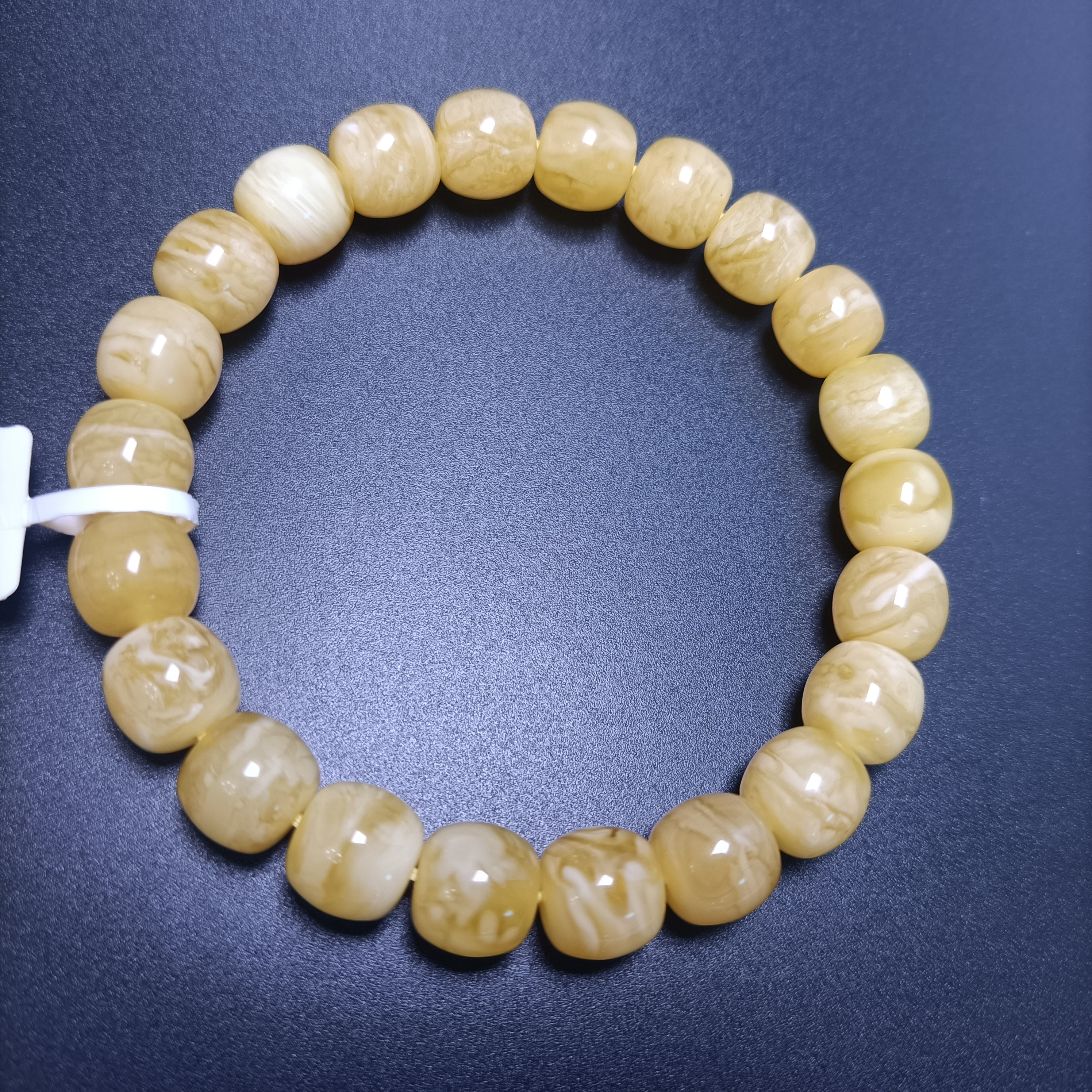 天然蜜蜡老型手串~俄料虎皮妖花高品质高精工~9.6珠径~4068