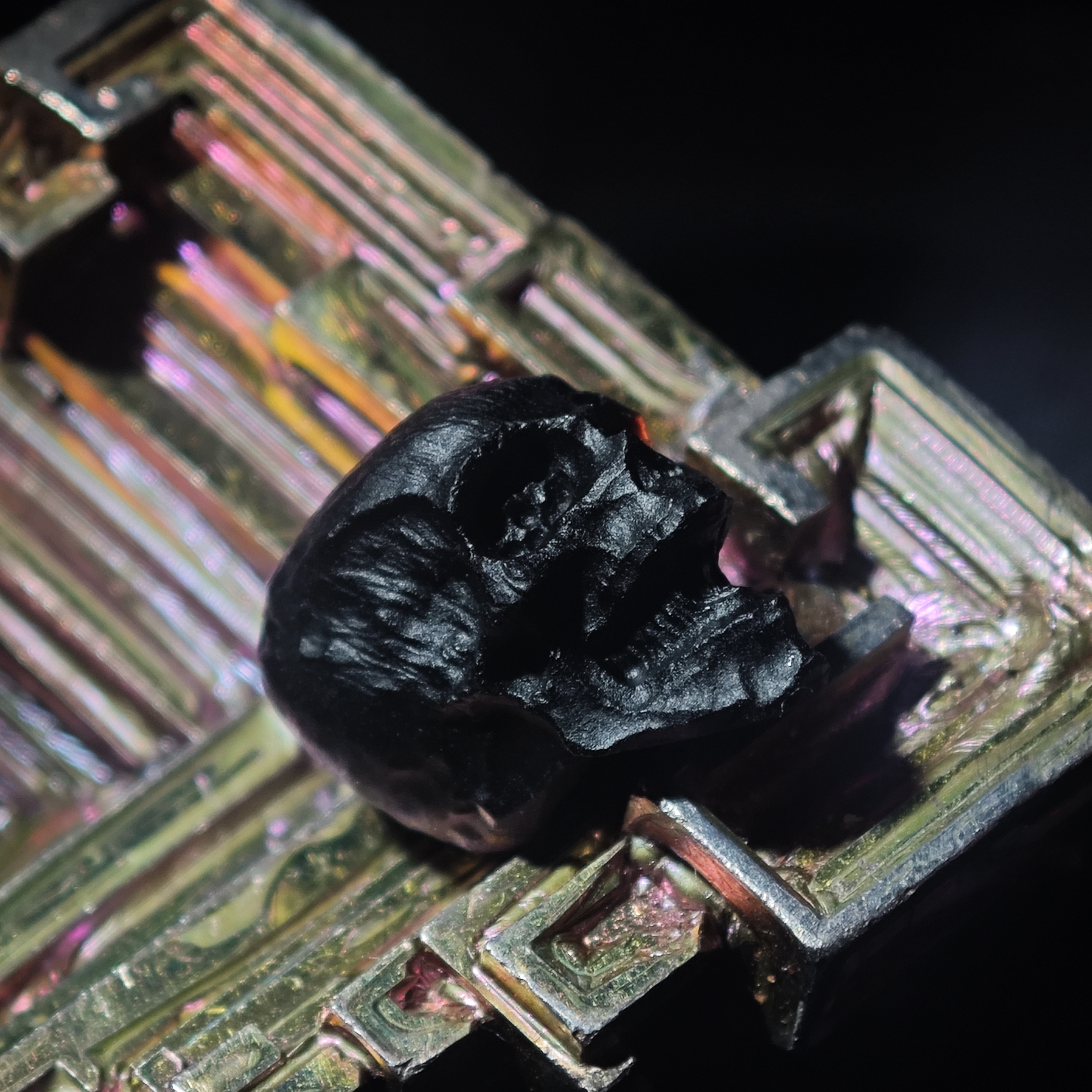 【不言骑 · 两仪】gc黑二张竖 竖孔二眼骷髅 尺寸14*9*13 