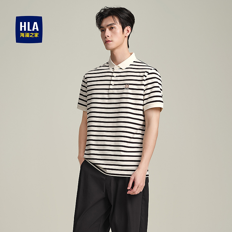 HLA/海澜之家【经典翻领】短袖POLO衫轩辕小将联名短袖男春夏