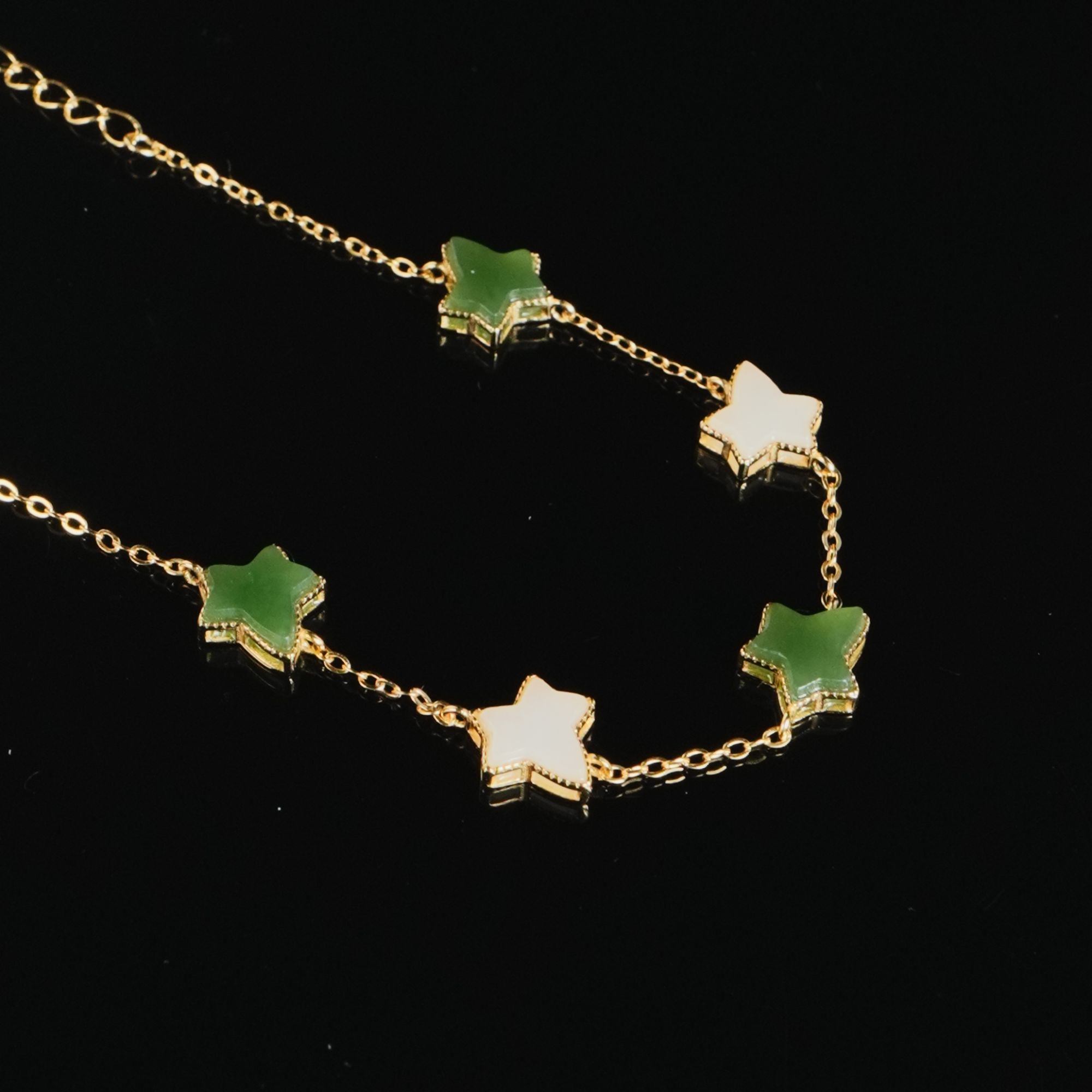 DY-M4381 碧玉五角星手链 2.88g