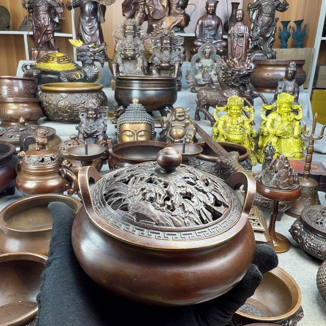 铜香炉铜摆件铜工艺品风水摆件
