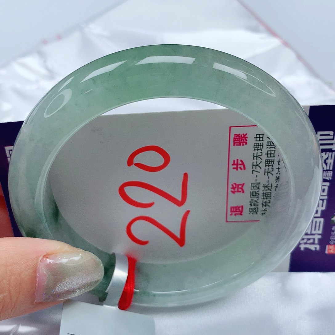 翡翠手镯未镶嵌58圈缅甸天然翡翠A货