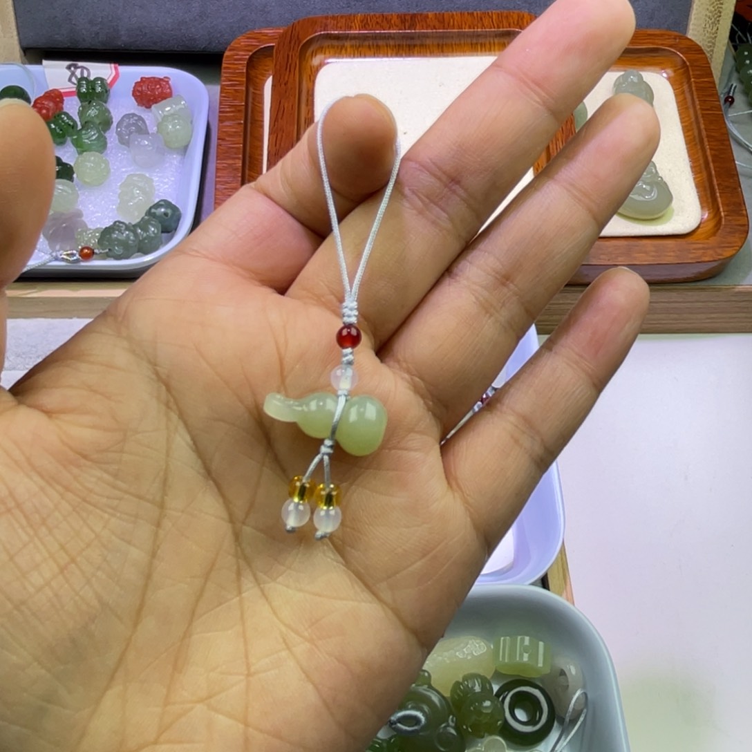 和田玉葫芦手机挂未镶嵌