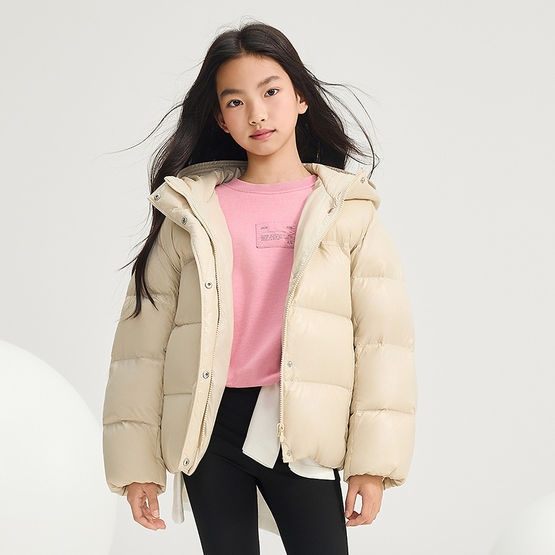 波司登「新国标90绒」童装2025新款时尚休闲连帽保暖羽绒服