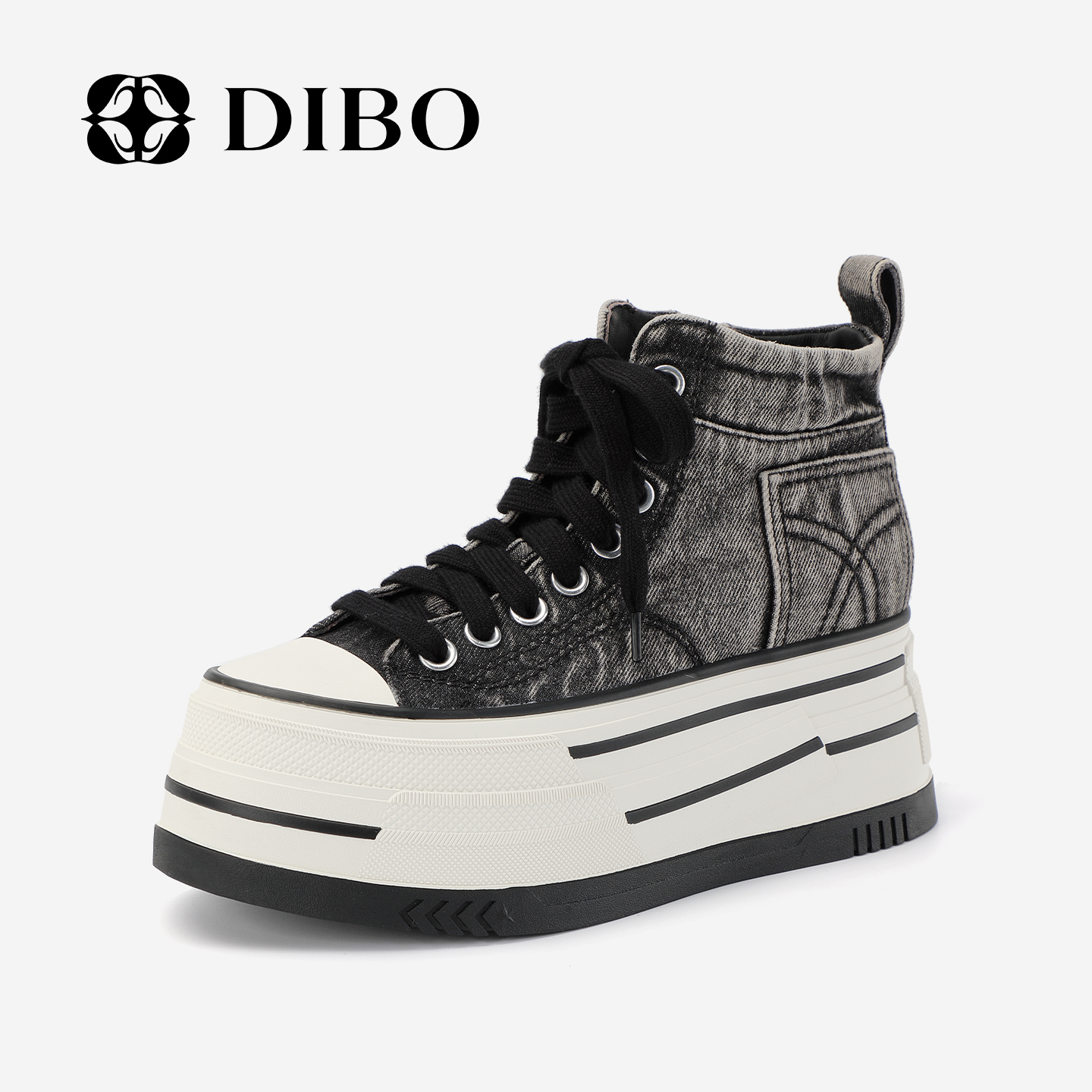 DIBO低帮 丹宁絮云 复古牛仔潮流休闲鞋经典百搭高帮鞋25318284