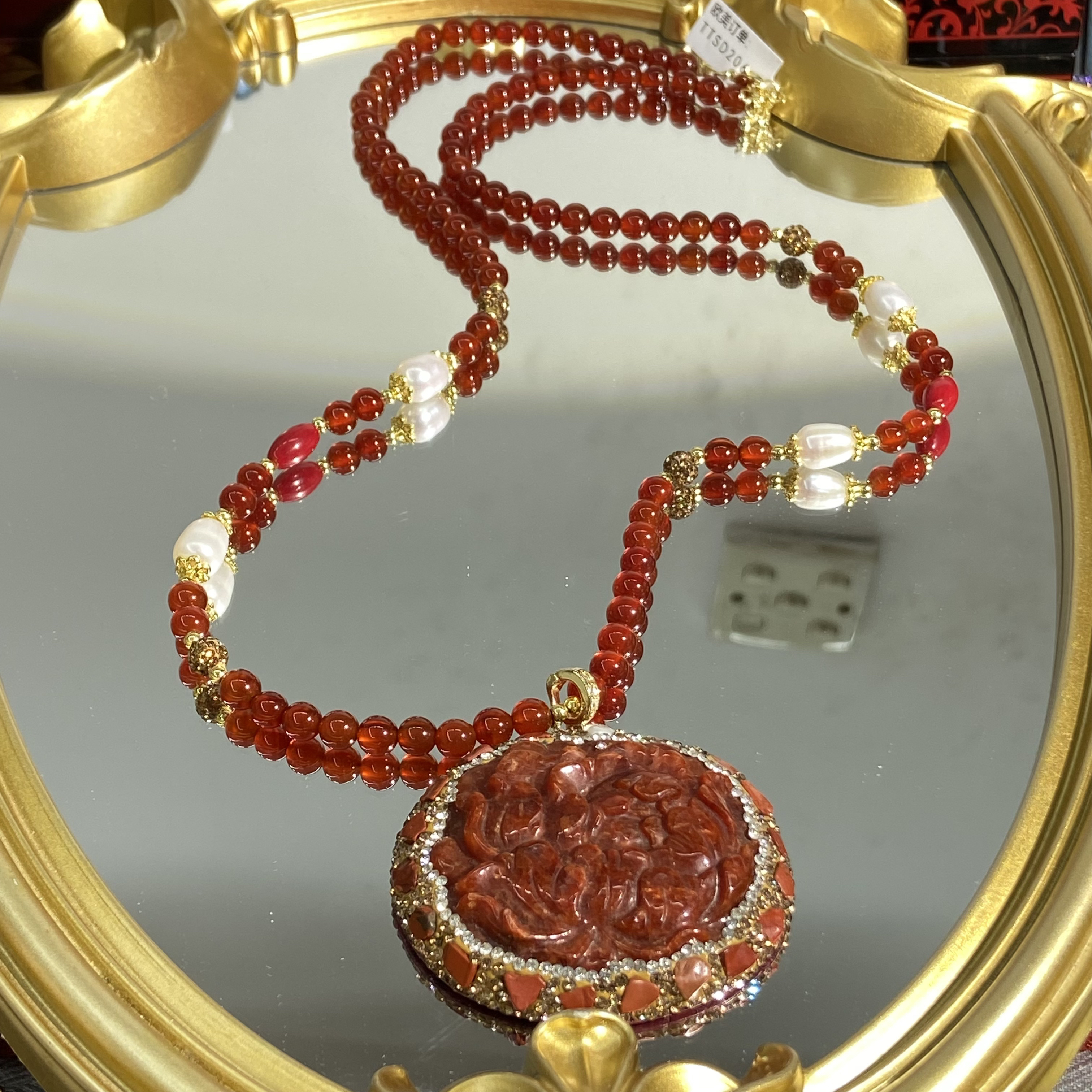 铜合金合成锆石项链 TTSD 红色时尚潮流百搭项链 206