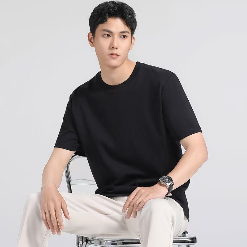 品牌简约男士潮圆领男士青年弹力透气短袖200-400