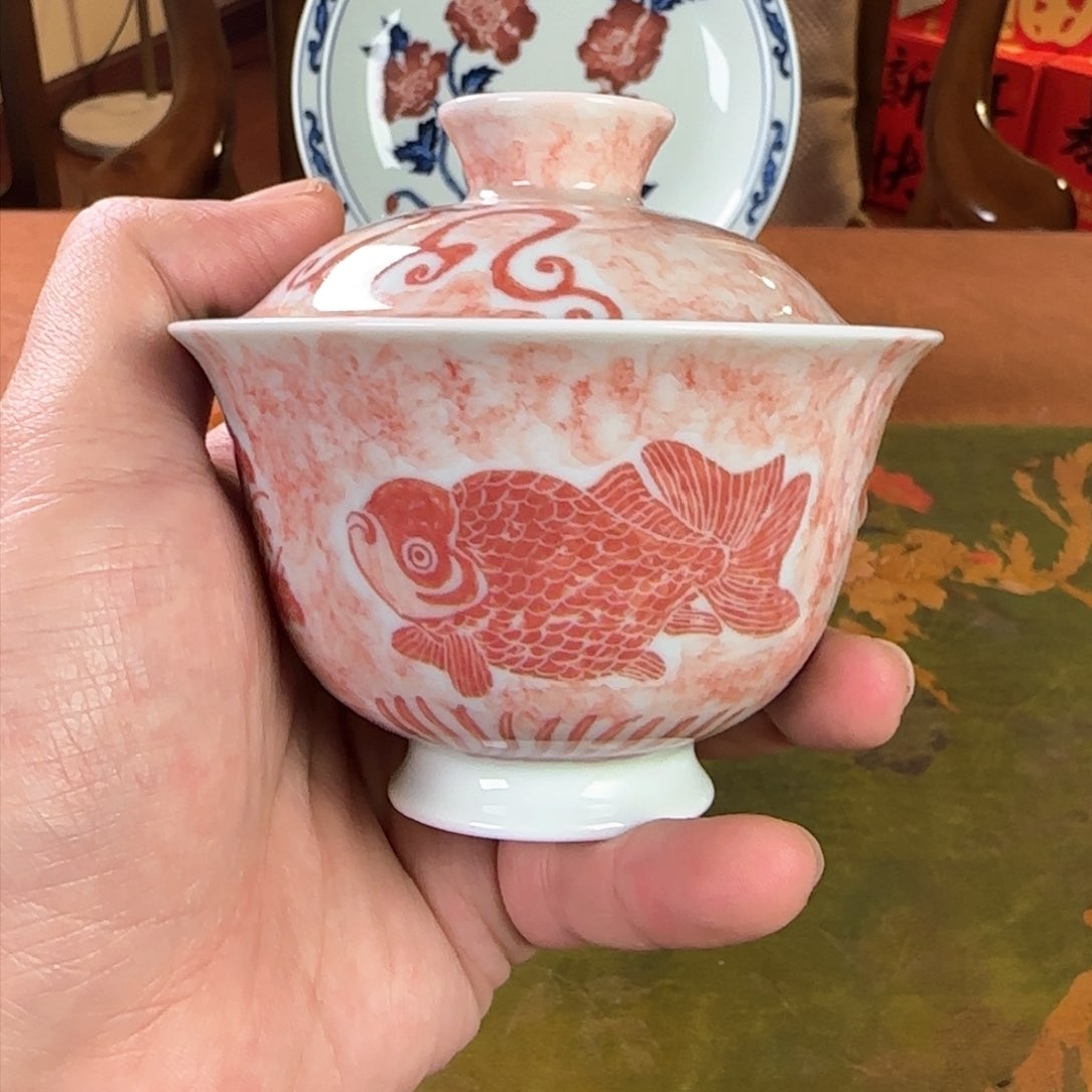 盖碗景德镇手工手绘