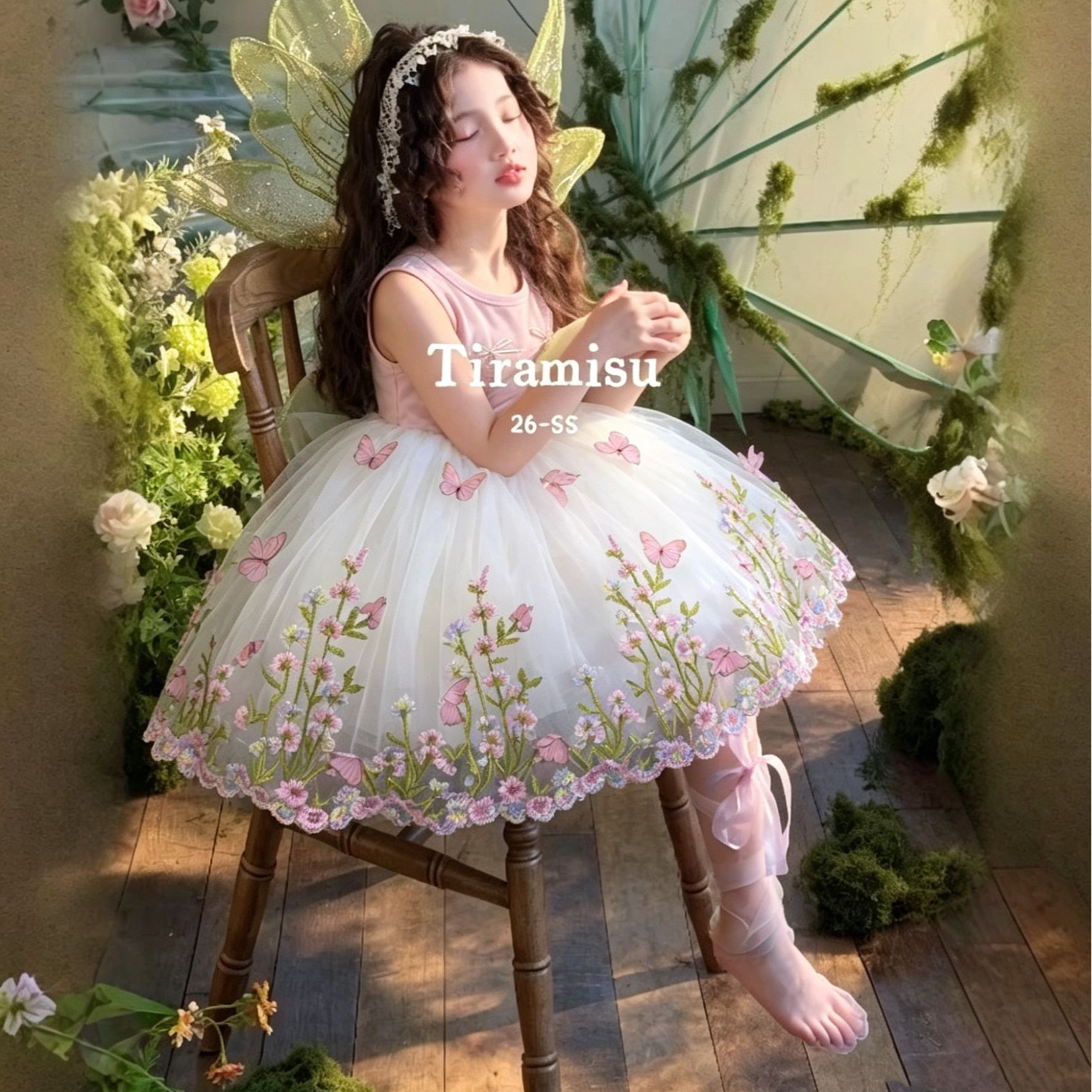 立体蝴蝶花仙子连衣裙