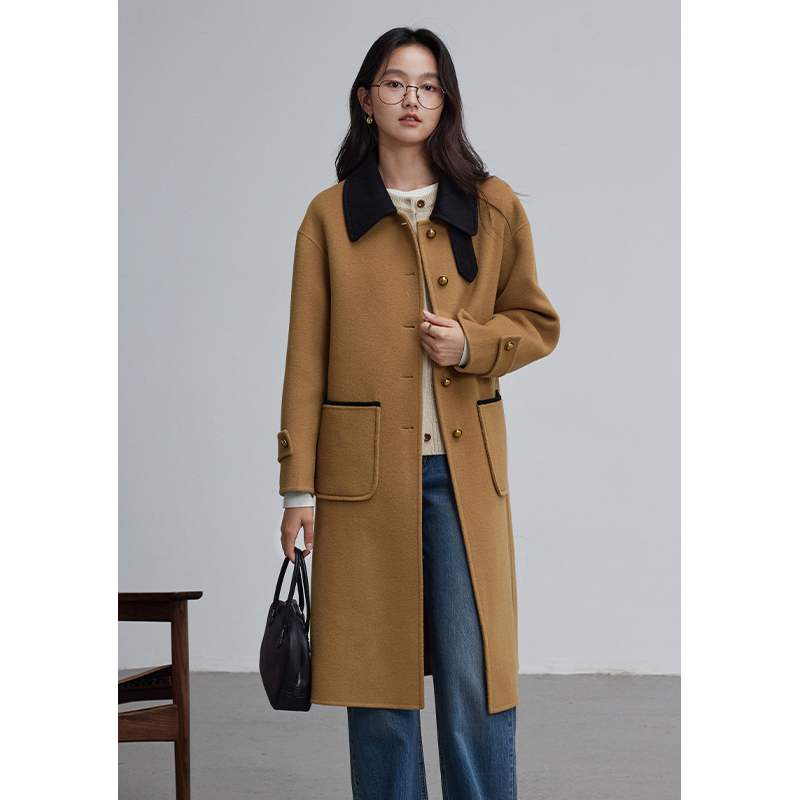 素典年中清仓【2651】纯羊毛双面呢子大衣女长款冬季高级感毛呢外套