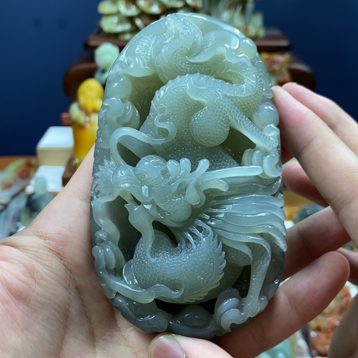 蛇纹石玉合金手把件