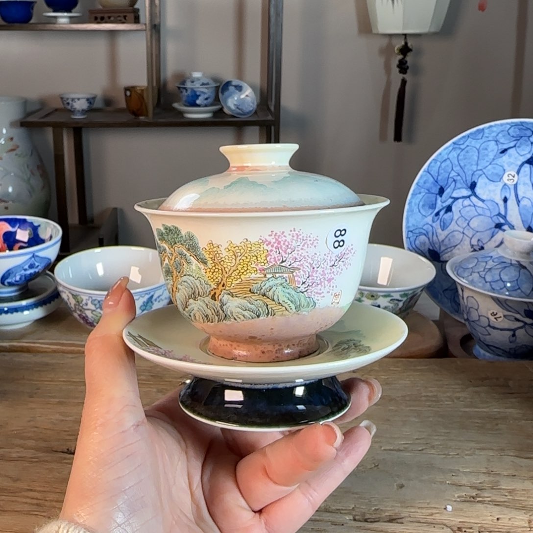 杯景德镇陶瓷柴烧多人