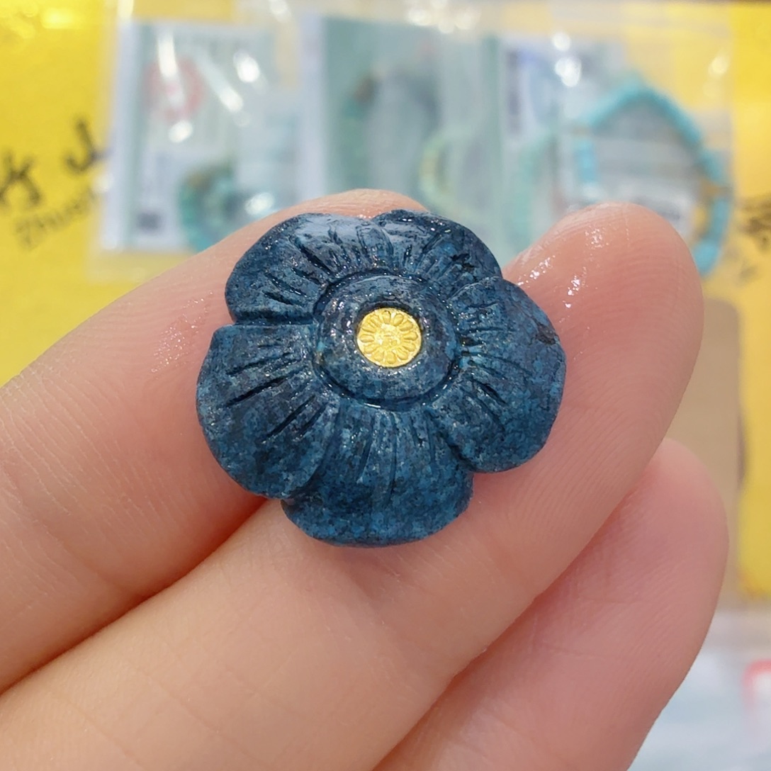 绿松石18K金镶嵌珠宝奇石