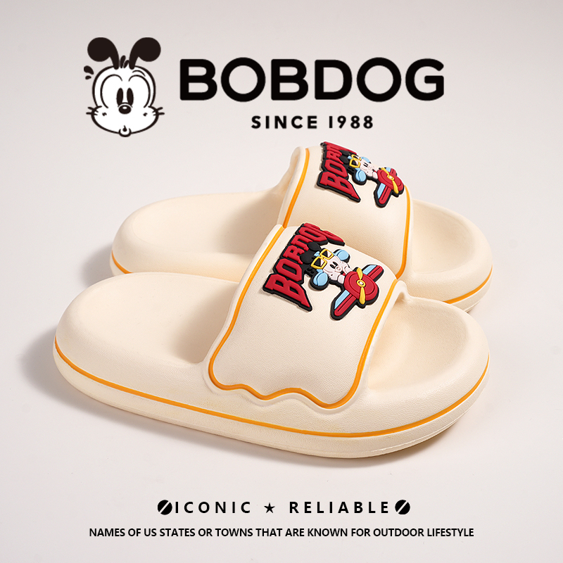 Bobdog/巴布豆夏季儿童踩屎感轻便软底EVA浴室防滑耐磨室内外拖鞋