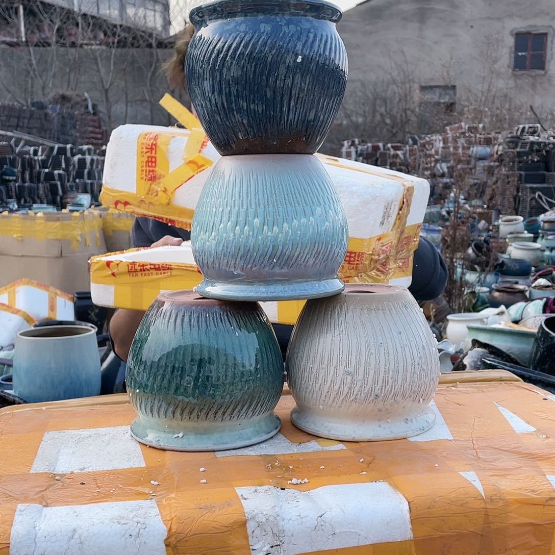 无铅玻璃宜兴紫砂花盆