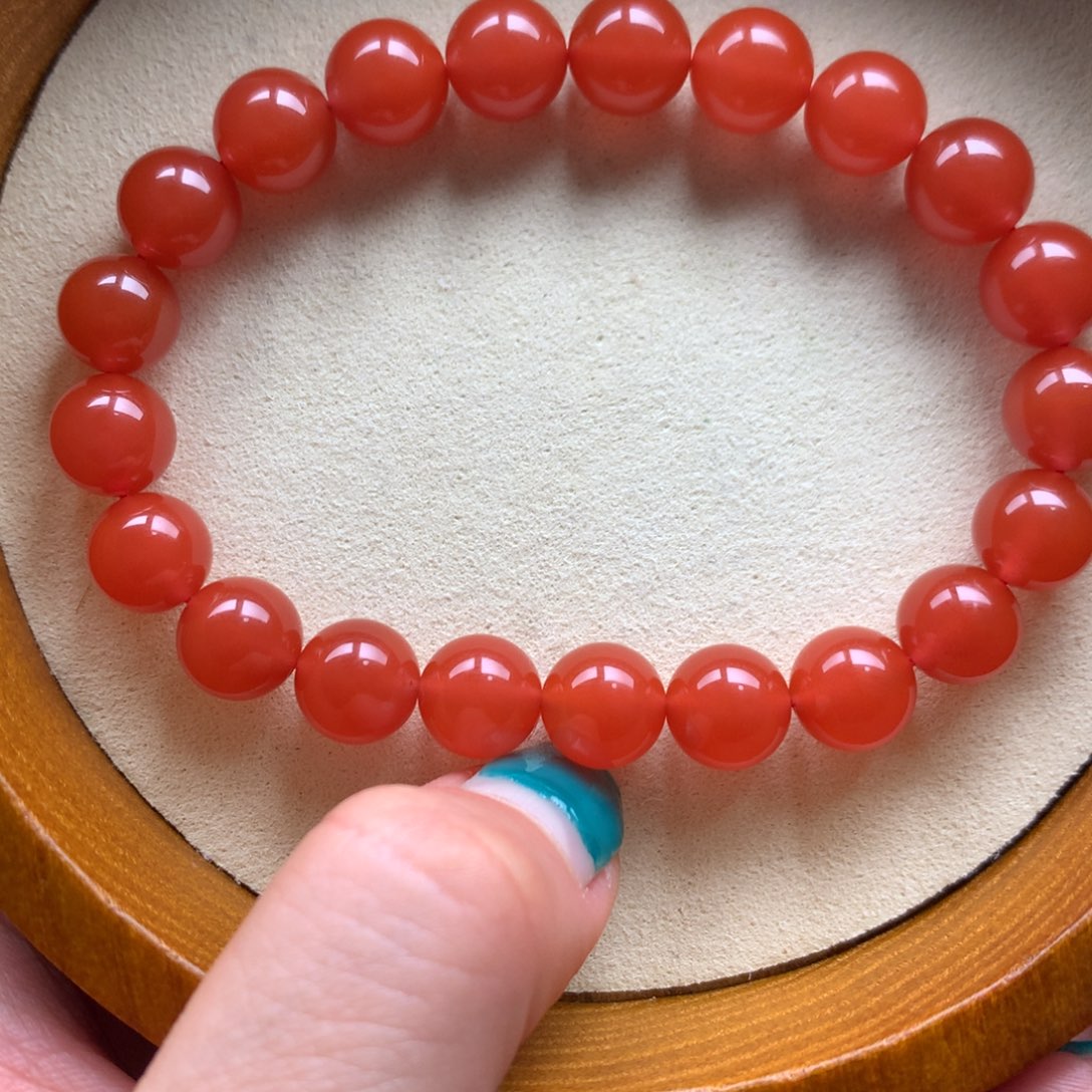 南红玛瑙未镶嵌保山天然原矿南红9mm+手串