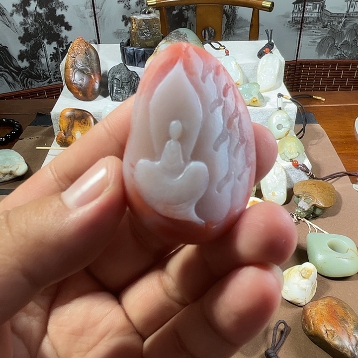 玉***福未镶嵌玛瑙手饰玛瑙吊坠