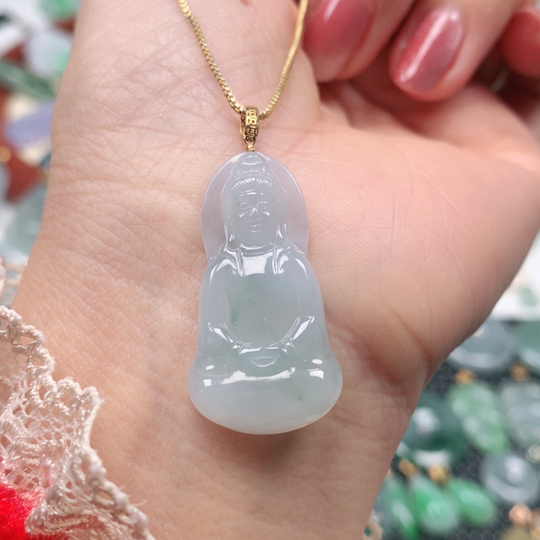 【闪购商品】翡翠吊坠(不含链)18K金镶嵌