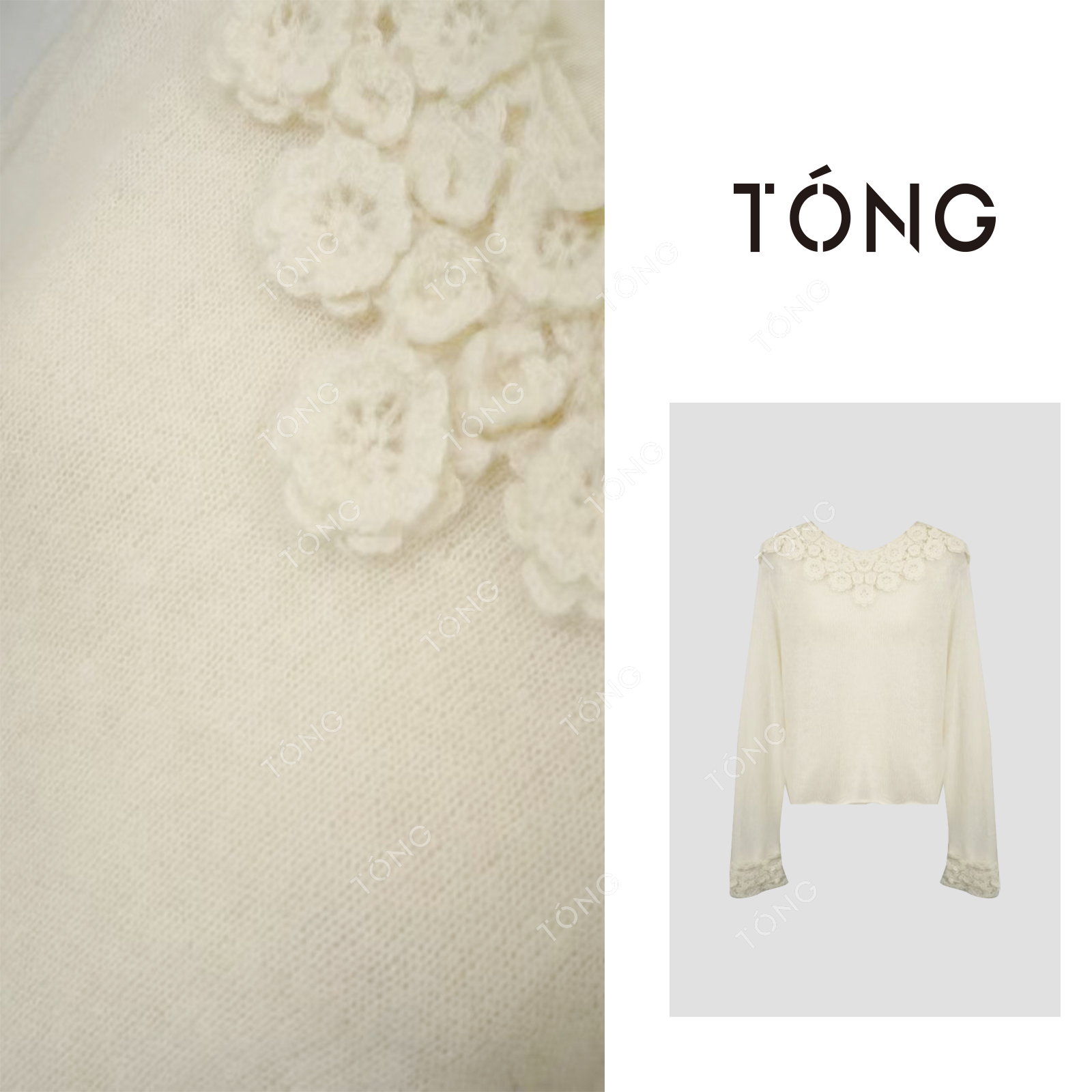 【永冬雪】羊驼毛+羊毛冬季时尚花朵毛针织衫 GM097