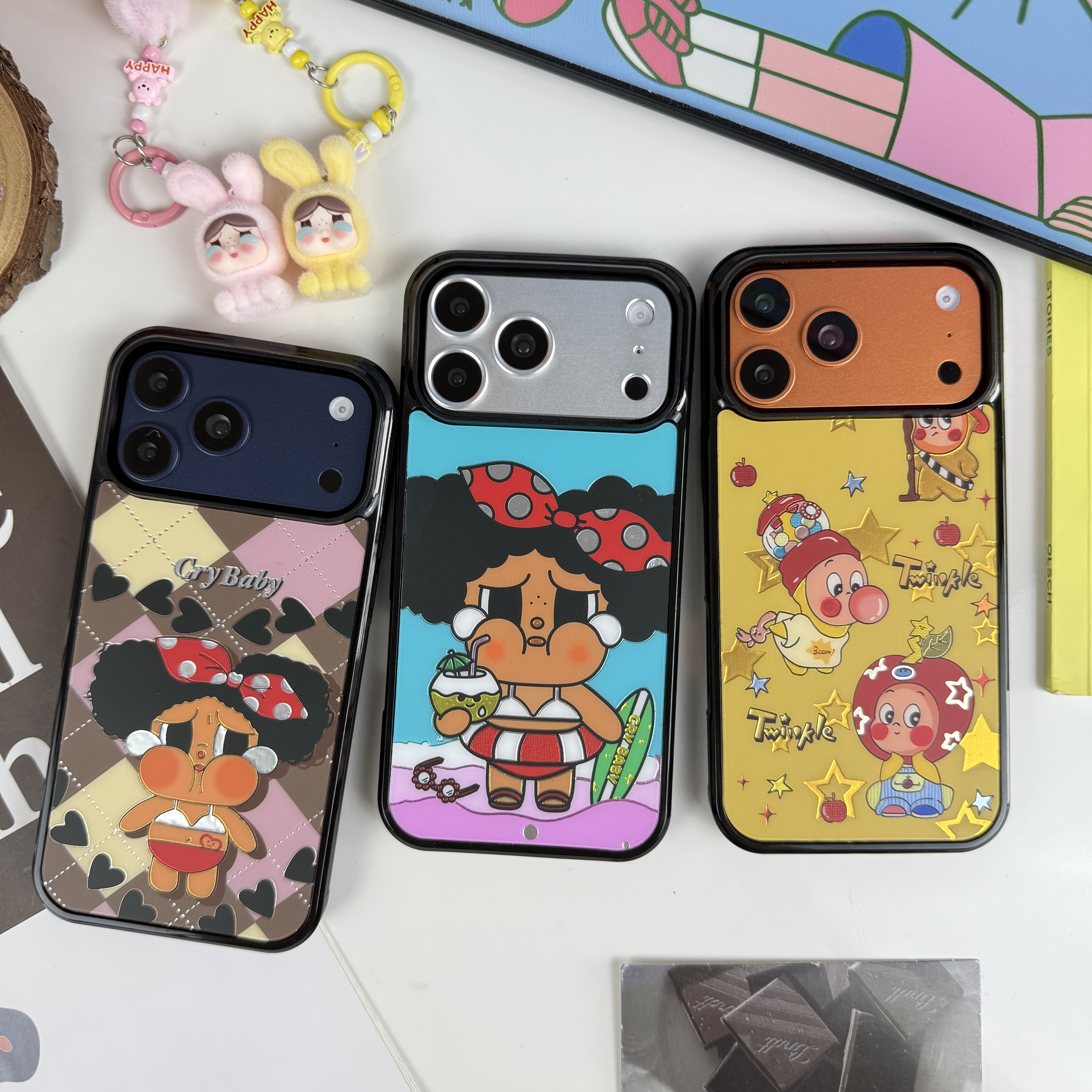 【萌】磁吸磨砂鎏金卡通可爱手机壳适用于苹果17promax.17pro