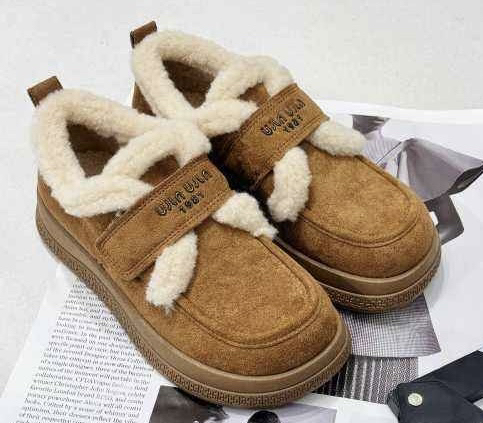 冬冬季保暖时尚休闲鞋高帮平底女士棉鞋雪地靴低帮百搭豆豆鞋